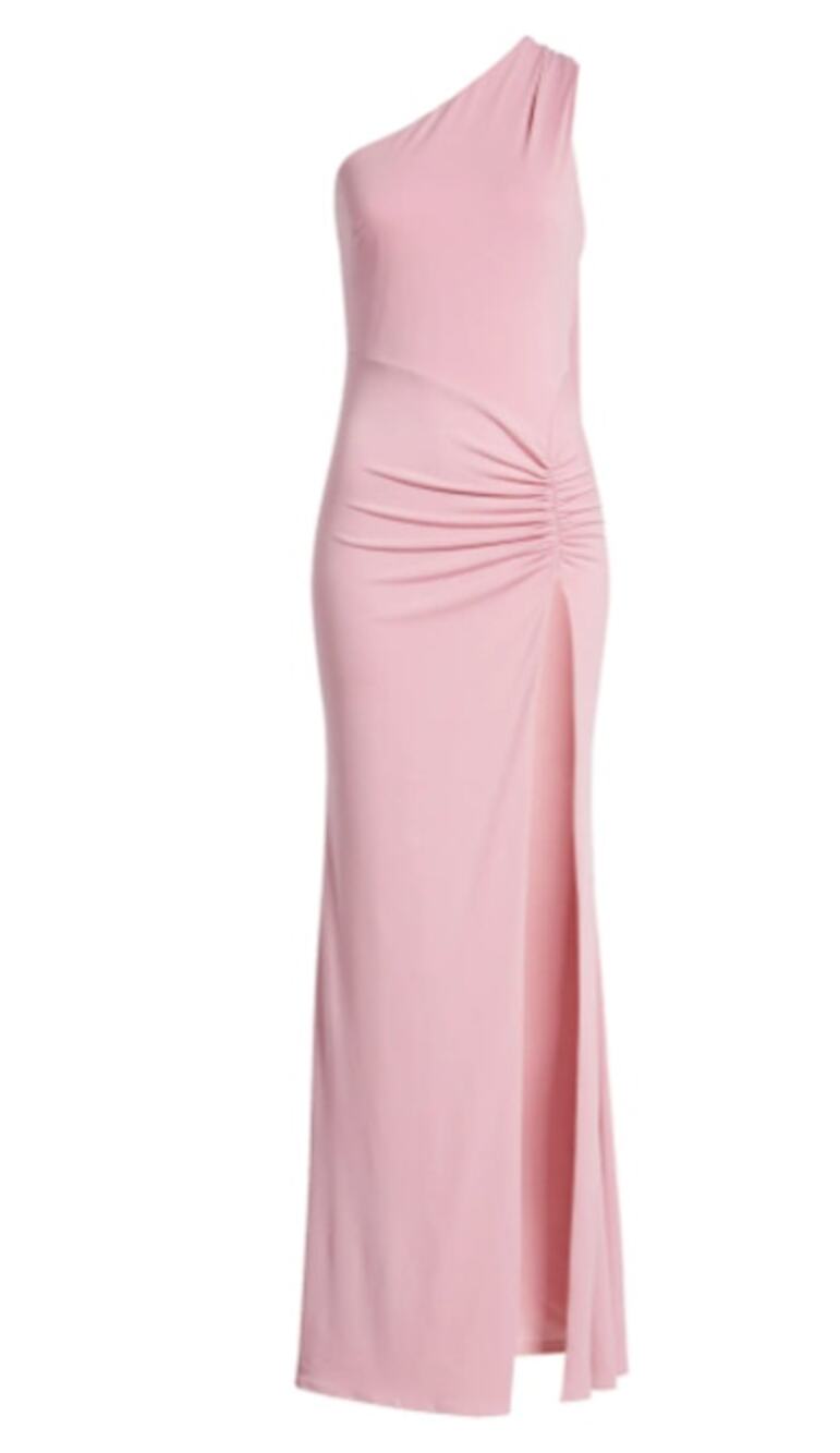 Katie May Raising the Bar Ruched One-Shoulder Gown Womens Medium New